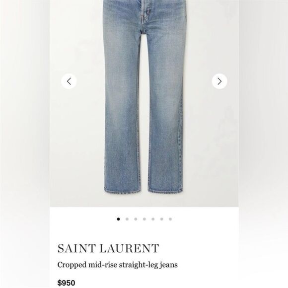 Saint Laurent cropped straight leg high waist jeans, size 25 - Picture 3 of 14